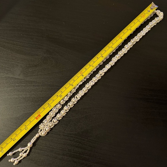 ⚜️3 for $30⚜️ Cream Faux Pearl Tassel Necklace - Picture 9 of 10